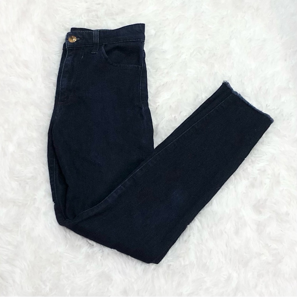 Joe’s Jeans Flawless Charlie high Rise Skinny Ankle Jeans Raw Hem Dark Wash 25